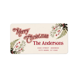 Vintages Weihnachts-heiliges Weihnachtslabel Adressaufkleber