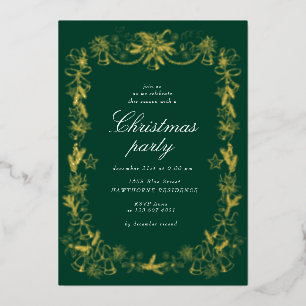 Vintages Weihnachts-Party Folien Feiertagskarte
