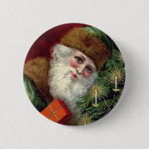 Vintages Weihnachts-Weihnachtsgeschenk-Button