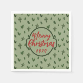 Vintages Weihnachtsbaummuster Serviette