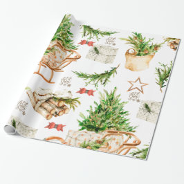 Vintages Weihnachtsbaumpapier Geschenkpapier