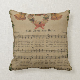 Vintages Weihnachtscarol-Musik-Blatt Kissen