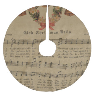 Vintages Weihnachtscarol-Musik-Blatt Polyester Weihnachtsbaumdecke