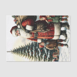 Vintages Weihnachtsdekouver Seidenpapier
