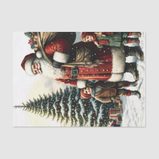 Vintages Weihnachtsdekouver Seidenpapier