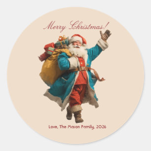 Vintages Weihnachtsdesign Runder Aufkleber