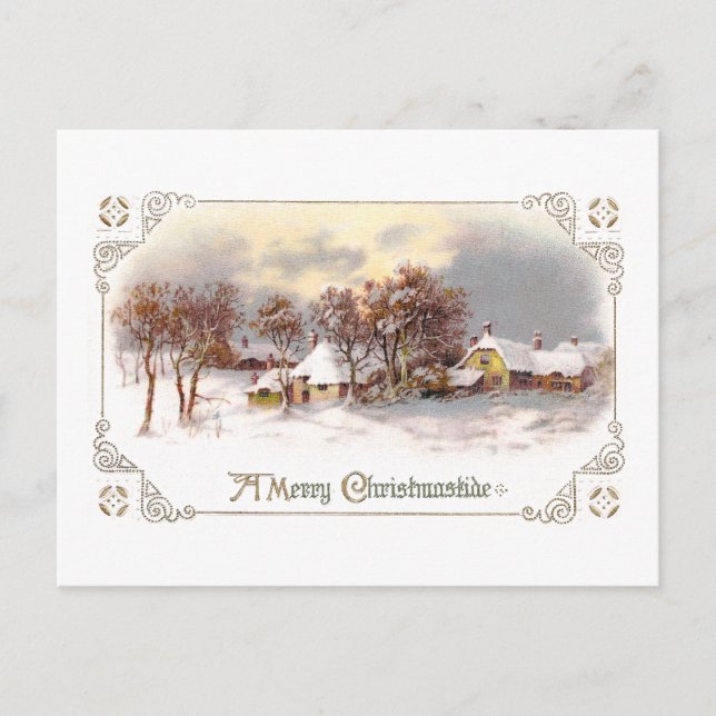 Vintages Weihnachtsfest Feiertagspostkarte (Vorderseite)