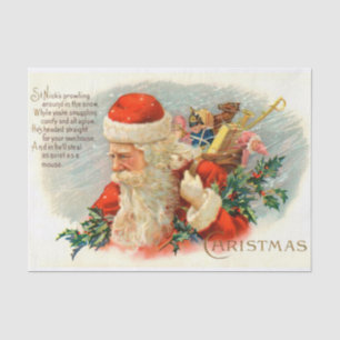 Vintages Weihnachtsgedicht Seidenpapier