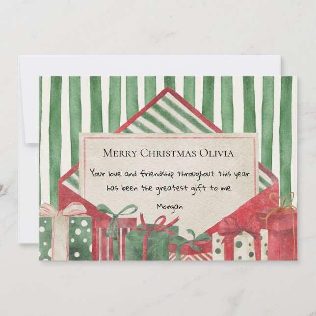 Vintages Weihnachtsgeschenk Feiertagskarte (Vorderseite)