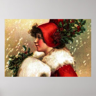 Vintages Weihnachtsgruß-Plakat Poster