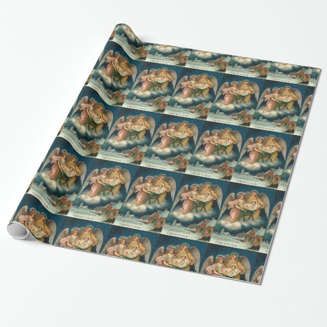 Vintages Weihnachtsgruß-Verpackungspapier Geschenkpapier (Ungerollt)