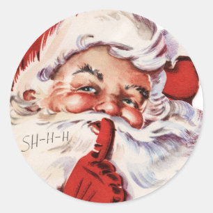 Vintages Weihnachtsmann-Flüstern Runder Aufkleber