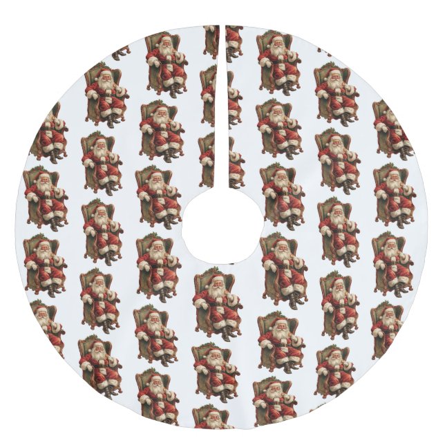 Vintages Weihnachtsmuster Polyester Weihnachtsbaumdecke (Vorderseite)