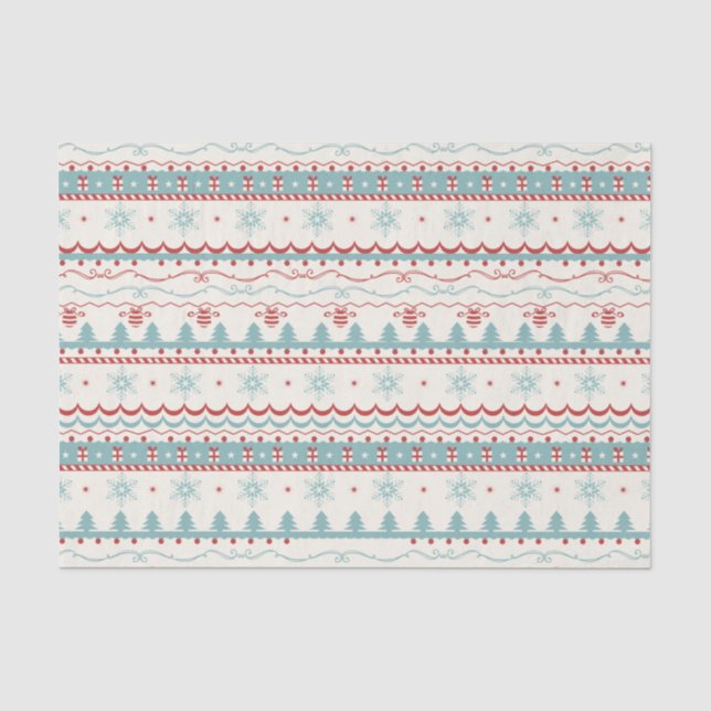 Vintages Weihnachtsmuster Seidenpapier (Vorderseite)