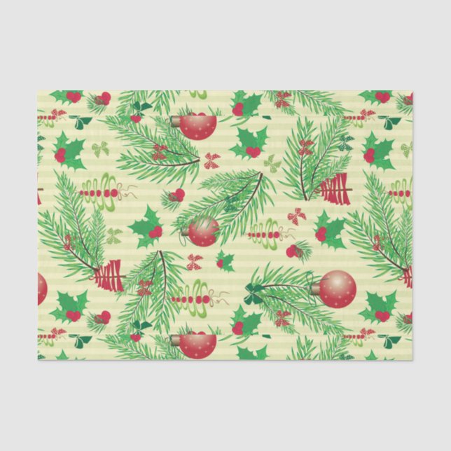 Vintages Weihnachtsmuster Seidenpapier (Vorderseite)