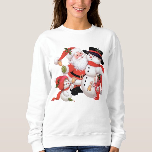 Vintages Weihnachtssanktsnowman Sweatshirt (Vorderseite)