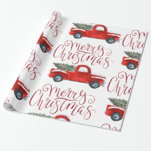 Vintages Weihnachtswackelpapier für Red Truck