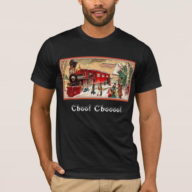 Vintages Weihnachtszug-Shirt T-Shirt (Vorderseite)