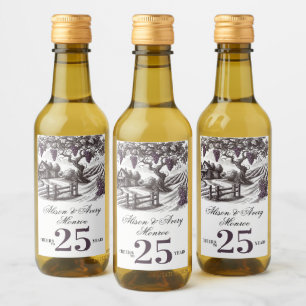 Vintages Weinberg-Jubiläum Party Weinetikett