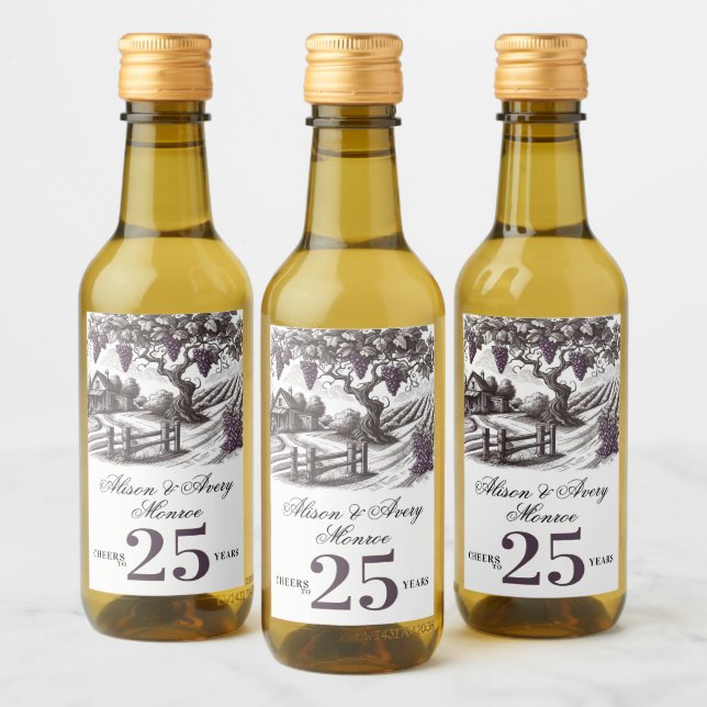 Vintages Weinberg-Jubiläum Party Weinetikett (Flaschen)