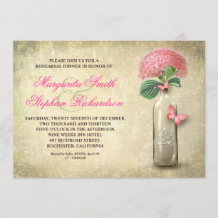 Vintages Weinflaschen-Probenabendessen laden ein Einladung