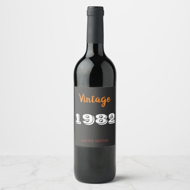 Vintages Weinlabel 1982 Limited Edition - Classic Weinetikett (Vorderseite)