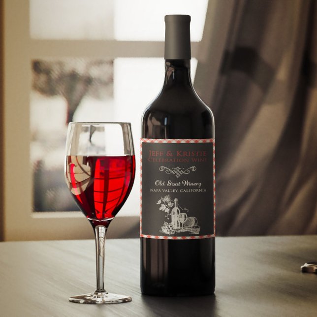 Vintages Weinlabel der italienischen Verlobung Weinetikett (Von Creator hochgeladen)