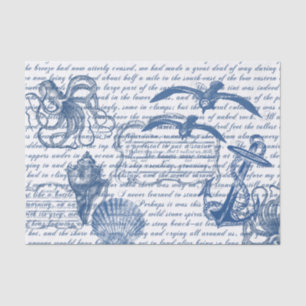 Vintages Weißbuch zum Thema "Beach Sea Blue" Seidenpapier