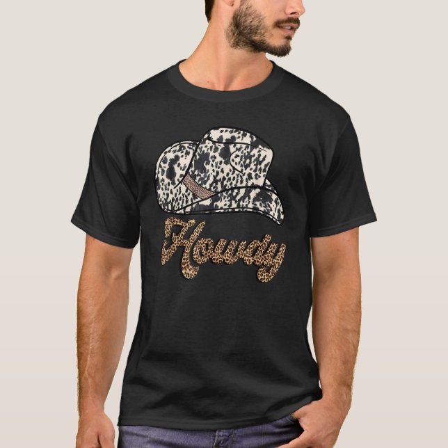 Vintages weißes Howdy Rodeo Western Süd T-Shirt (Vorderseite)