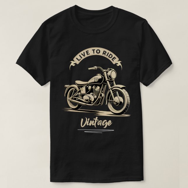 Vintages weißes Motorrad T-Shirt (Design vorne)