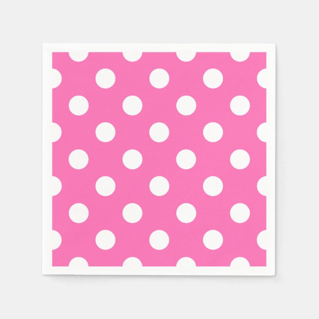 Vintages Weißpolka-Punktmuster Serviette (Vorderseite)