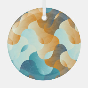 Vintages Wellenmuster, blau und braun. Ornament Aus Glas