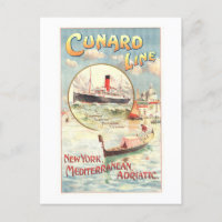 Vintages Werbeplakat für Cunard Line
