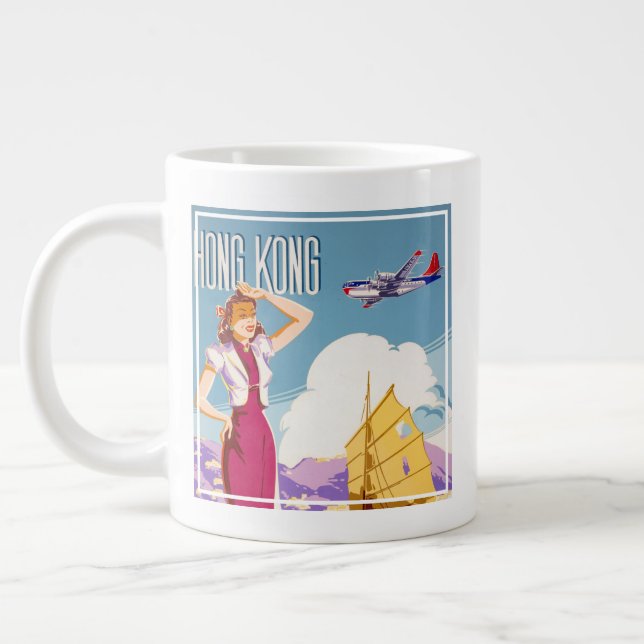 Vintages Werbeplakat für Northwest Airlines Jumbo-Tasse (Links)