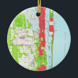 Vintages West Palm Beach u. Palm Beach Florida Map Keramikornament<br><div class="desc">Dieses ist eine Vintage Karte von West Palm Beach und von Palm Beach Florida,  das ursprünglich im Jahre 1946 produziert wird.</div>