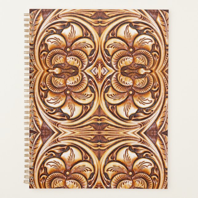 Vintages Western Cowboyledermuster Planer (Vorderseite)