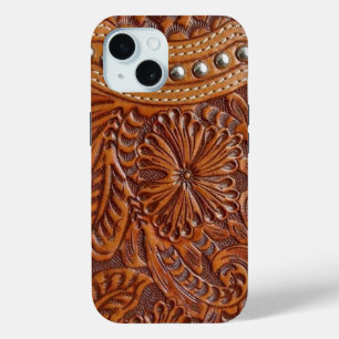 Vintages Western-Landmuster aus gepolstertem Leder Case-Mate iPhone Hülle