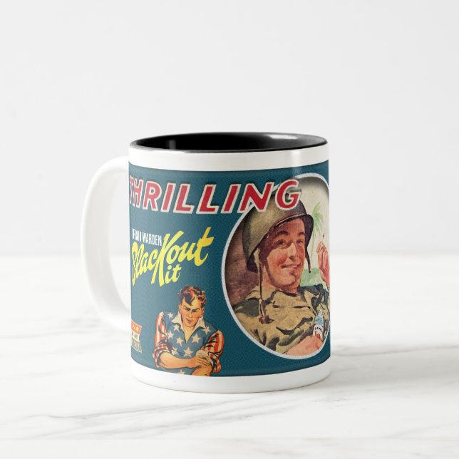 VINTAGES WETTBEWERBSTHEMA ZWEIFARBIGE TASSE (Vorderseite Links)