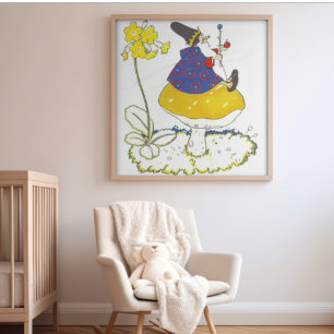 Vintages Whimsical Storybook Hochzeit im Wald Poster