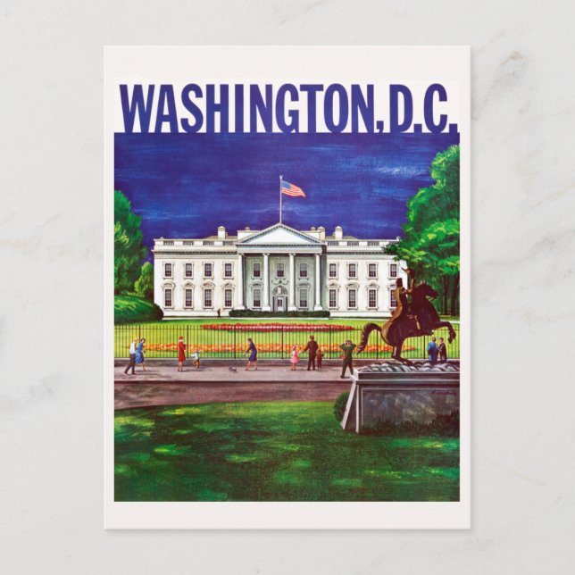 Vintages White House Washington DC Reisen Postkarte (Vorderseite)