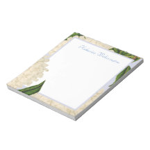 Vintages White Hydrangea Personalisiert Notepad