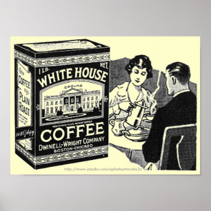 Vintages Whitehaus-Kaffeepapier Poster