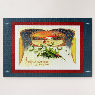Vintages WI Patriotisches Weihnachtspuzzle