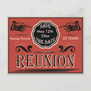 Vintages Wiedersehen Save the Date Ankündigungspostkarte