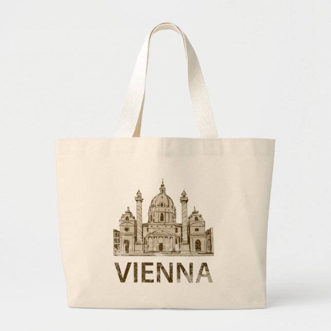 Vintages Wien Jumbo Stoffbeutel (Vorne)