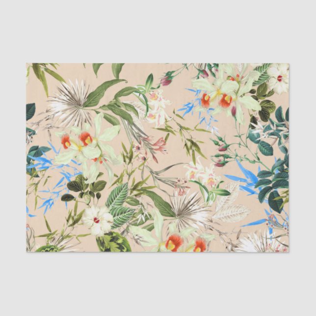 Vintages Wildblumen-Muster Seidenpapier (Vorderseite)