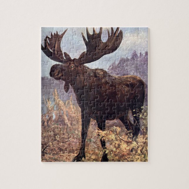 Vintages Wildtier, Elch oder Elch von CE Swan (Vertikal)