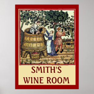 Vintages Wine Room-Zeichen, Text bearbeiten Poster