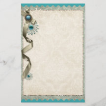 Vintages Winterschneeflocken, aquamarines Gold