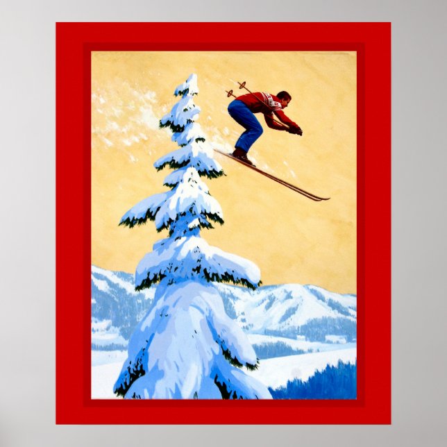 Vintages Wintersportort Poster (Vorne)